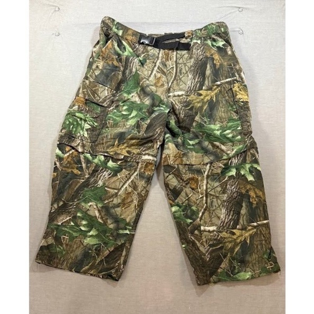 RealTree Camo Cargo Pants Belted Outdoor Hunting Adventure Size M 38X24.